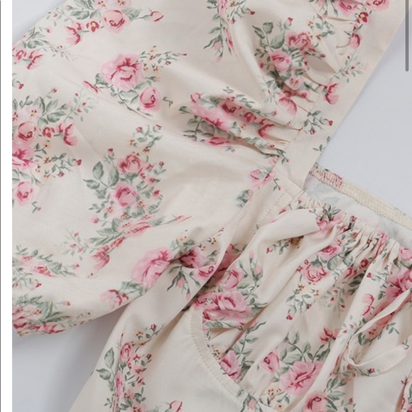 Tallulah Lemon Floral Puff Sleeve Midi Sundress - Picture 4 of 14